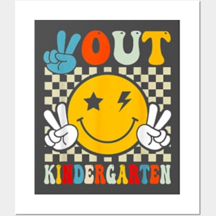 Groovy Peace Out Kindergarten Graduation Last Day Of School T-Shirt Posters and Art